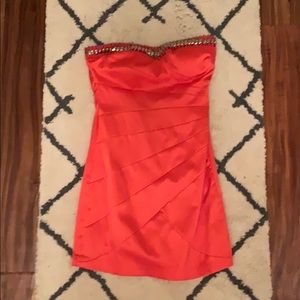 Red strapless hoco dress